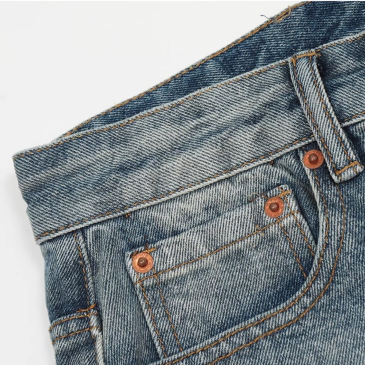 Washed vintage wide denim pants B601