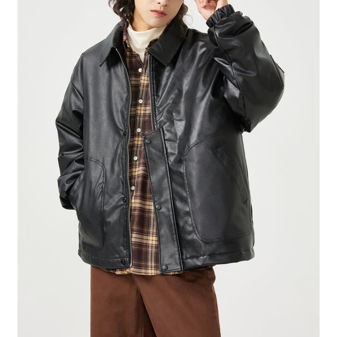 PUレザー ZIPジャケット B678