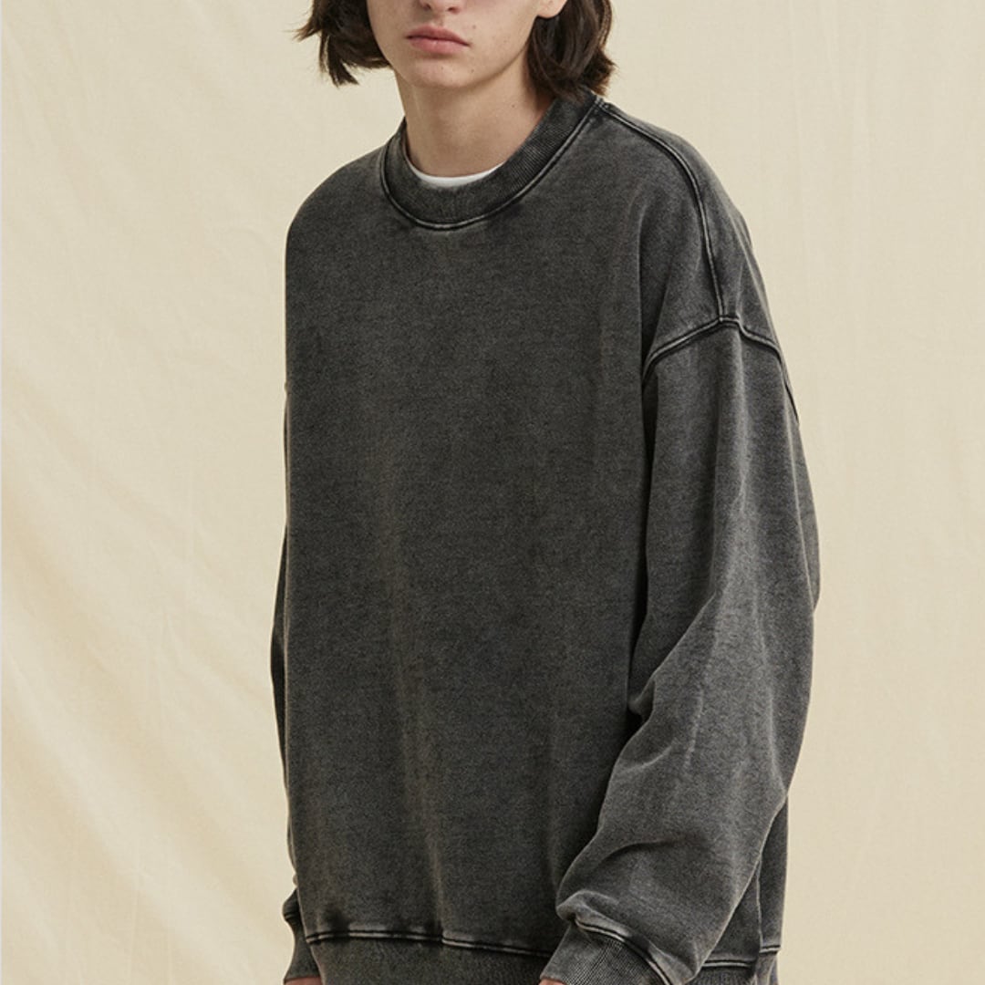 Overdyed crew neck sweatshirt B546