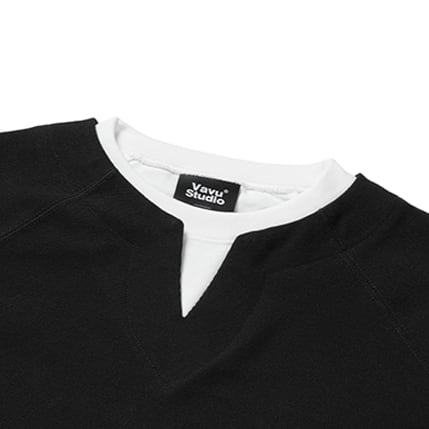 ワッフル ヘンリーネック 長袖Tシャツ B515