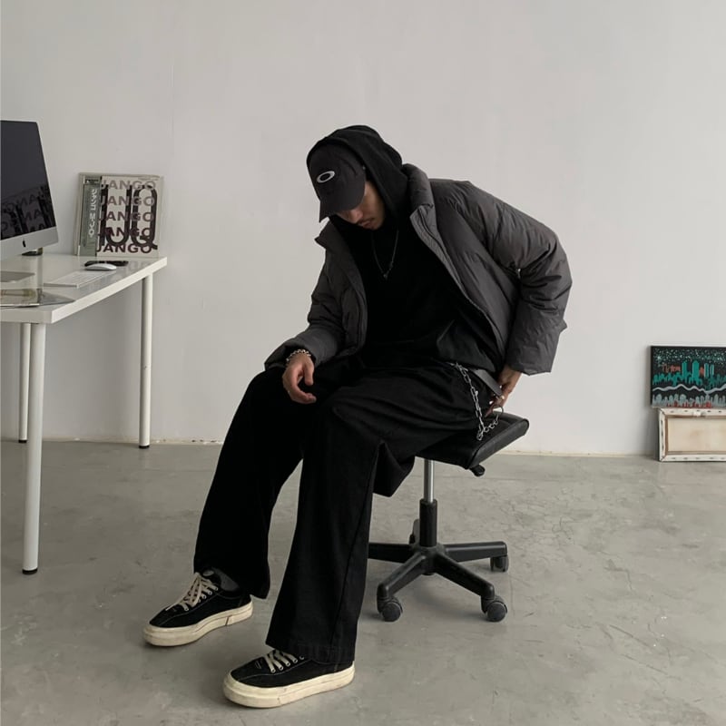 ウォッシュド ストレートワイドパンツ B604