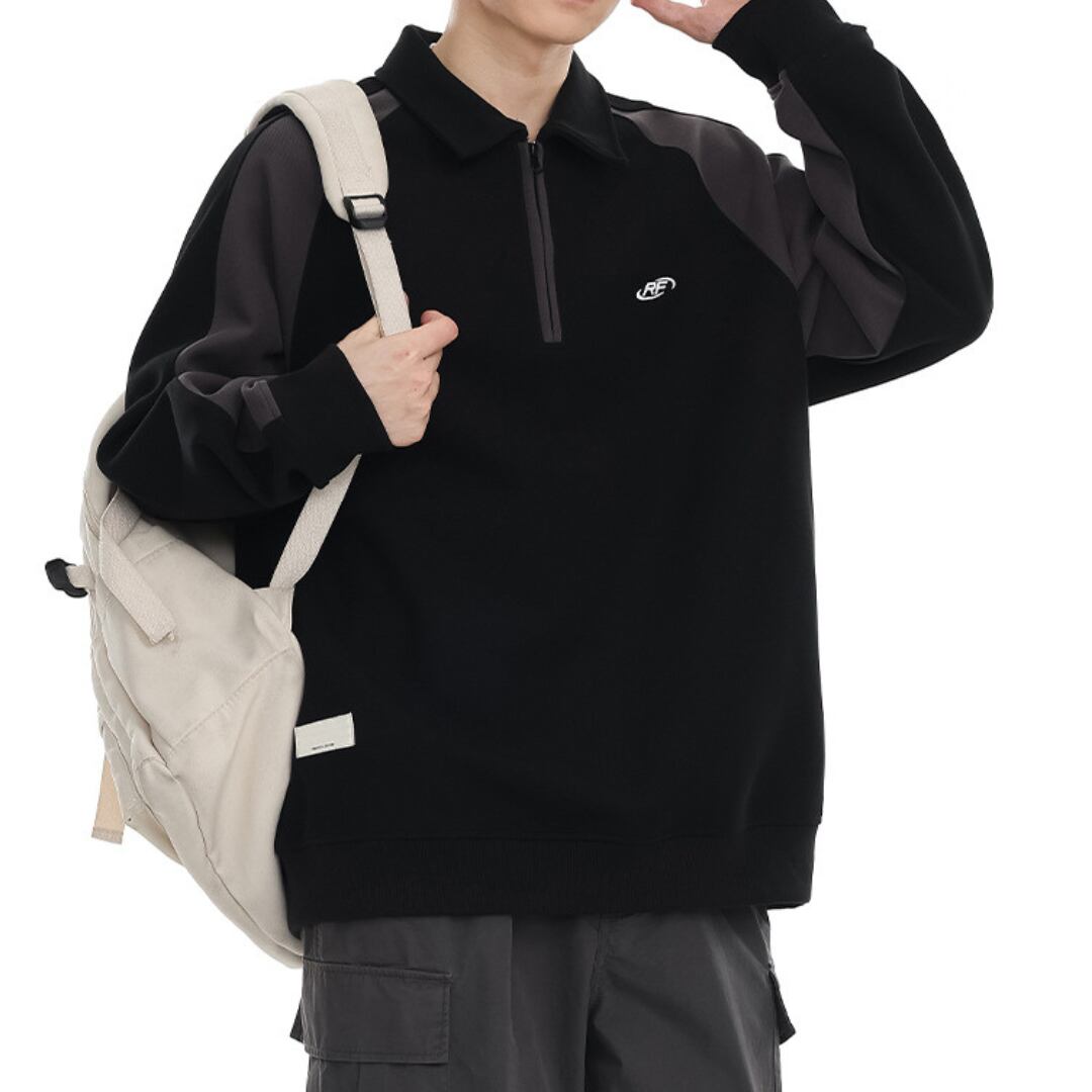Bicolor ハーフジップスウェット B711