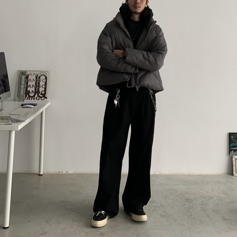ウォッシュド ストレートワイドパンツ B604