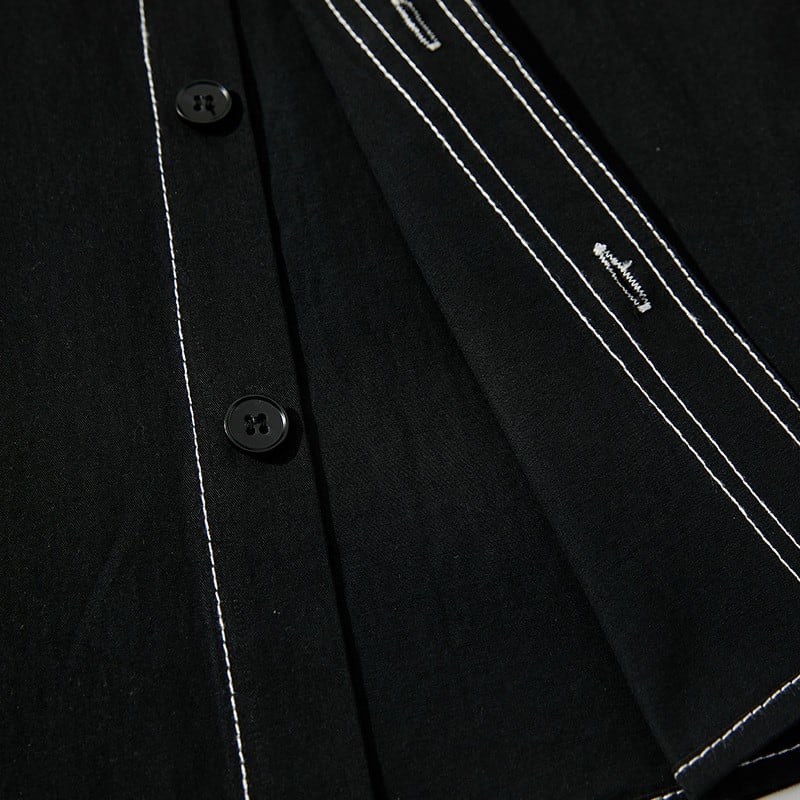 ステッチ デザイン 長袖シャツ B048