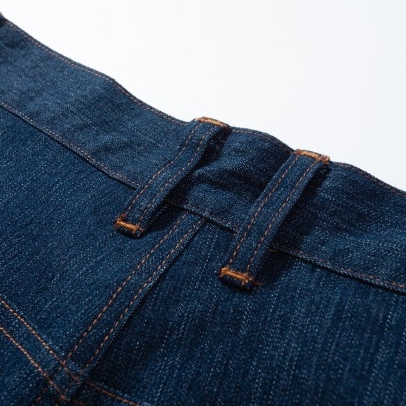 Drape tuck wide denim pants B326