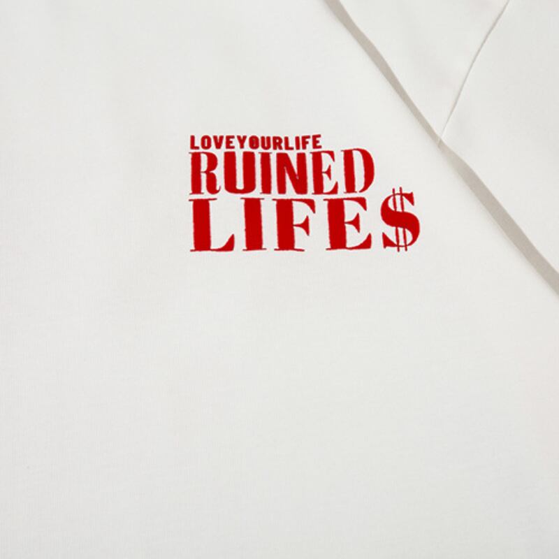 【Ruinedlife】赤フォント バックロゴTシャツ B425