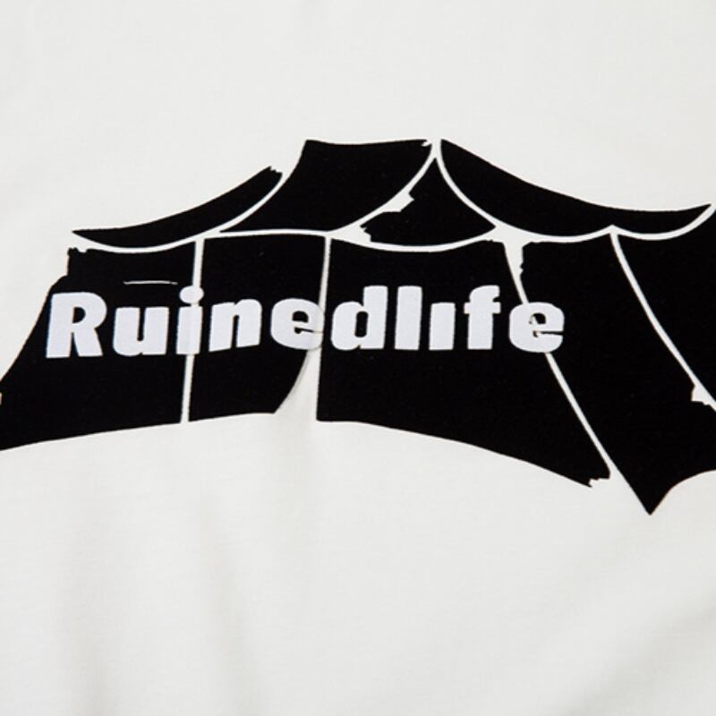 【Ruinedlife】ニッチデザイン バックプリントTシャツ B424