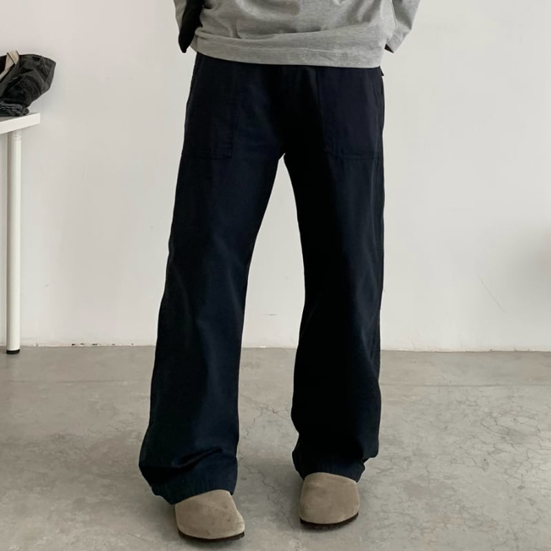 ウォッシュド ストレートブッシュパンツ B607