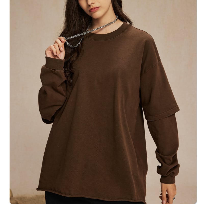 フェイクレイヤード オーバーダイTシャツ B540