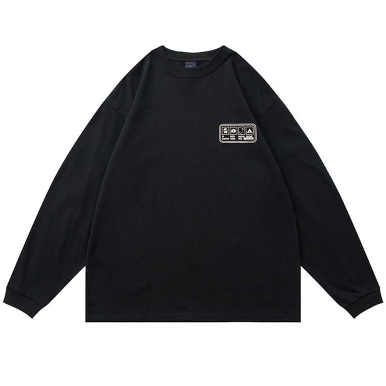 ワンポイントプリント 長袖Tシャツ B535