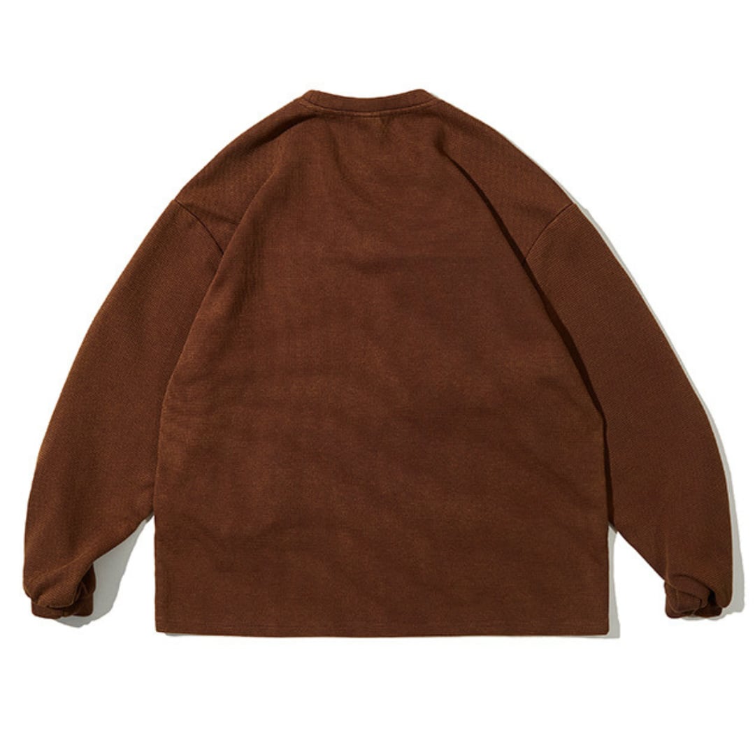 アシンメトリーポケット ワッフルTシャツ B799