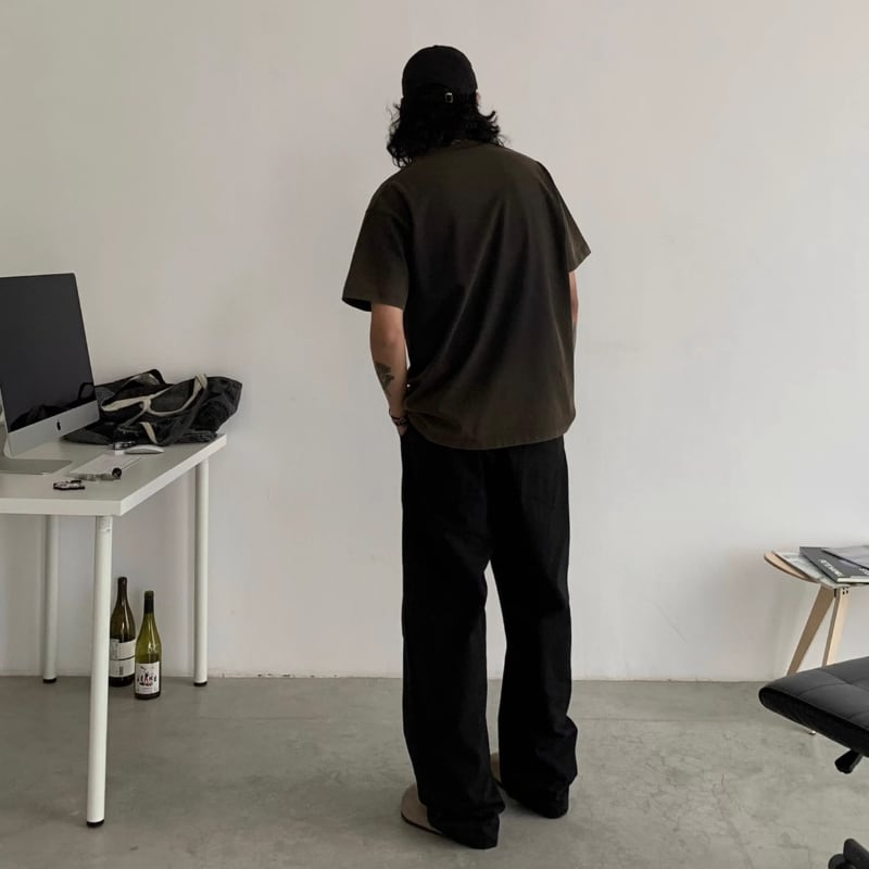 ウォッシュド ストレートブッシュパンツ B607