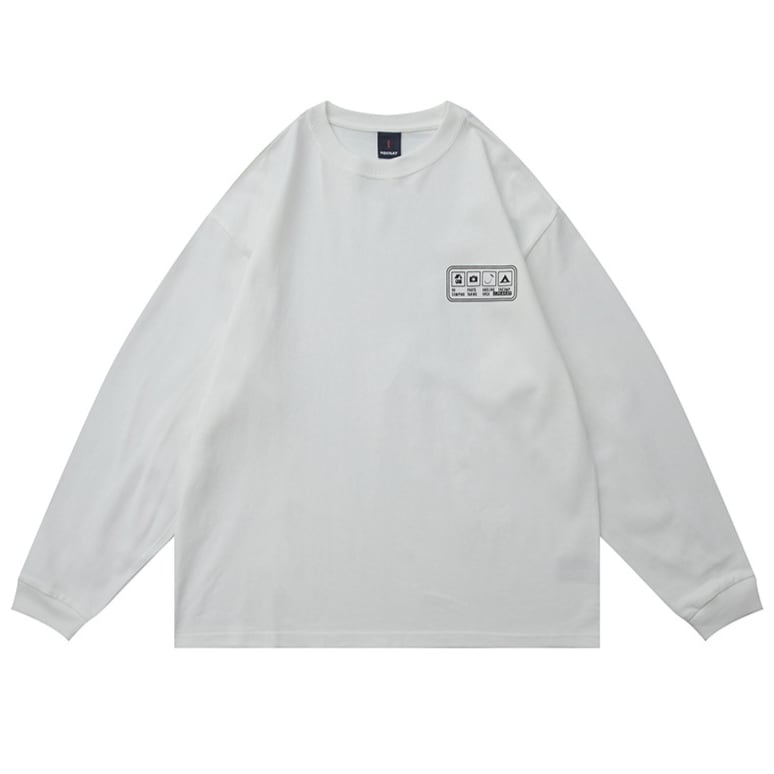 ワンポイントプリント 長袖Tシャツ B535