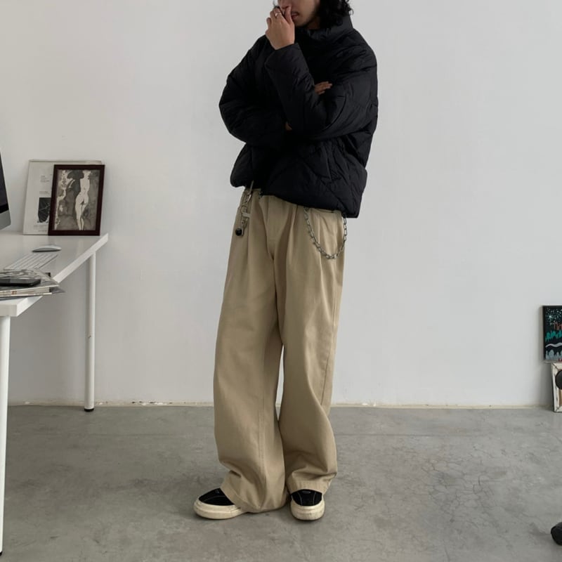 ウォッシュド ストレートワイドパンツ B604