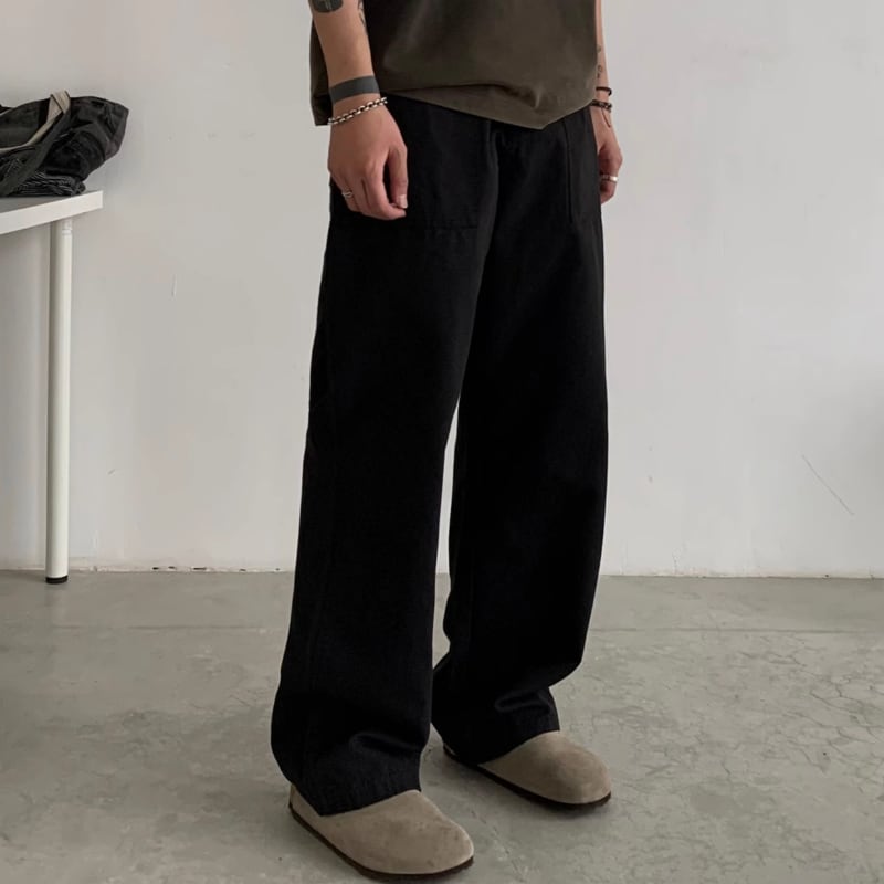 ウォッシュド ストレートブッシュパンツ B607
