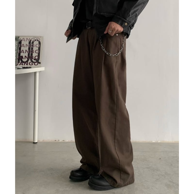 ウォッシュド ストレートワイドパンツ B604
