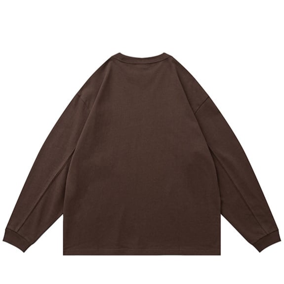 ワンポイントプリント 長袖Tシャツ B535