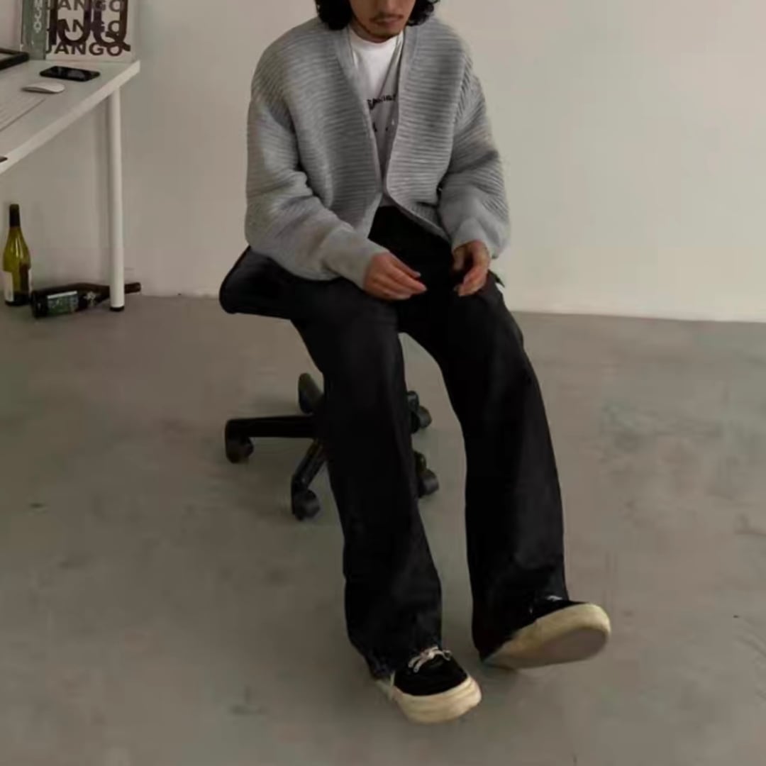ブラックデニム ストレート パンツ C264