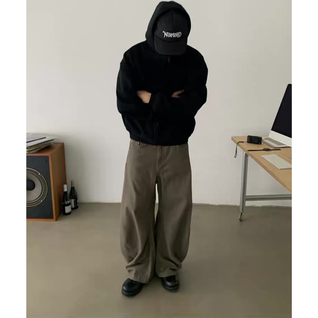 ウォッシュド ツイストワイド パンツ C261