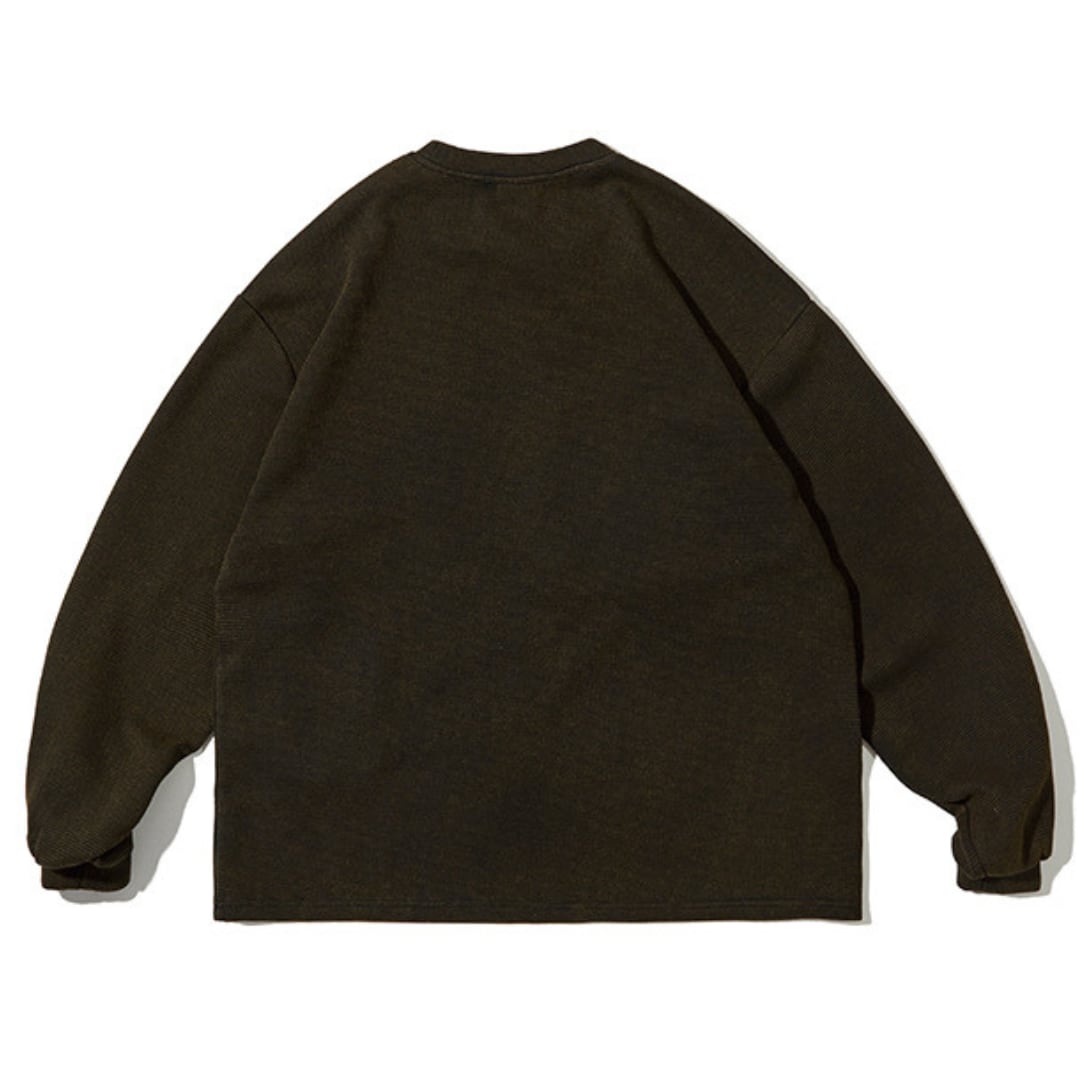 アシンメトリーポケット ワッフルTシャツ B799