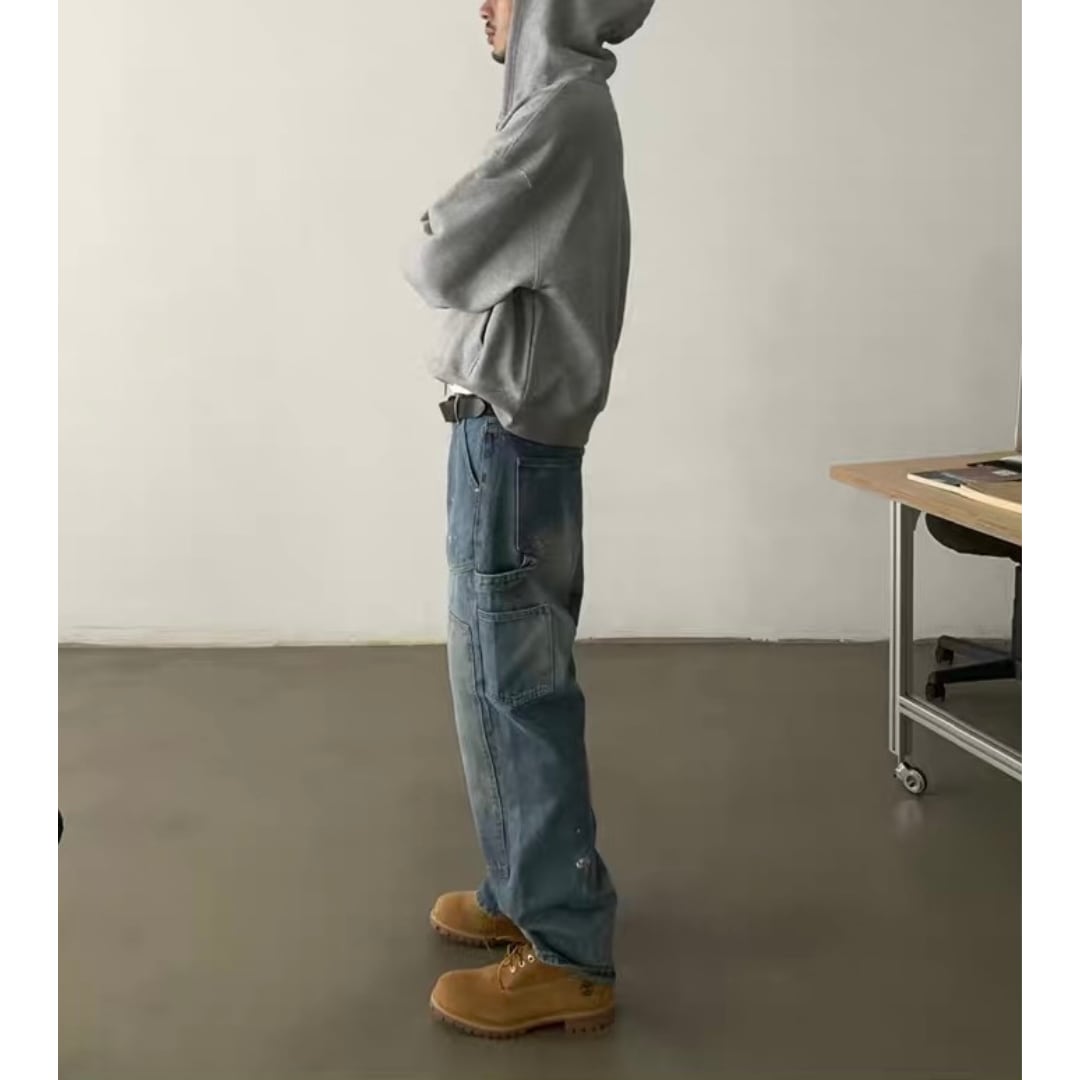 ペイントデニム ルーズストレート パンツ C253