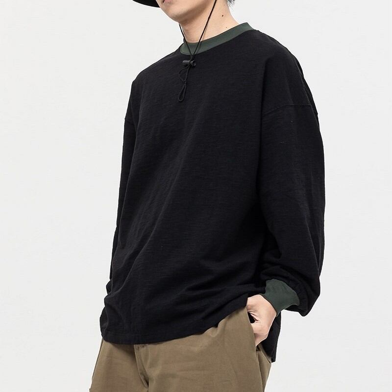 ■バイカラー 長袖Tシャツ B044