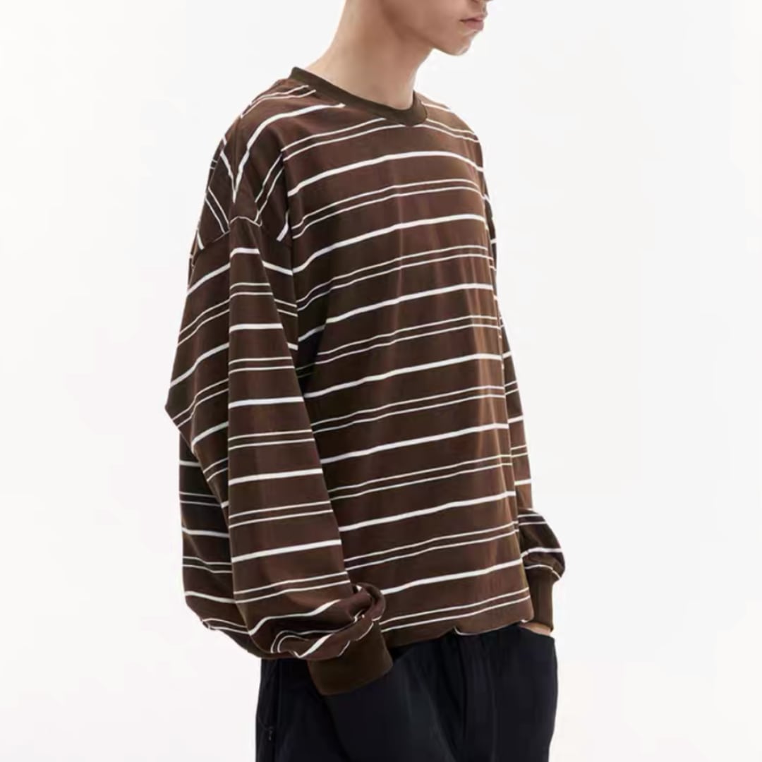 ドローコード マルチボーダー長袖Tシャツ B734
