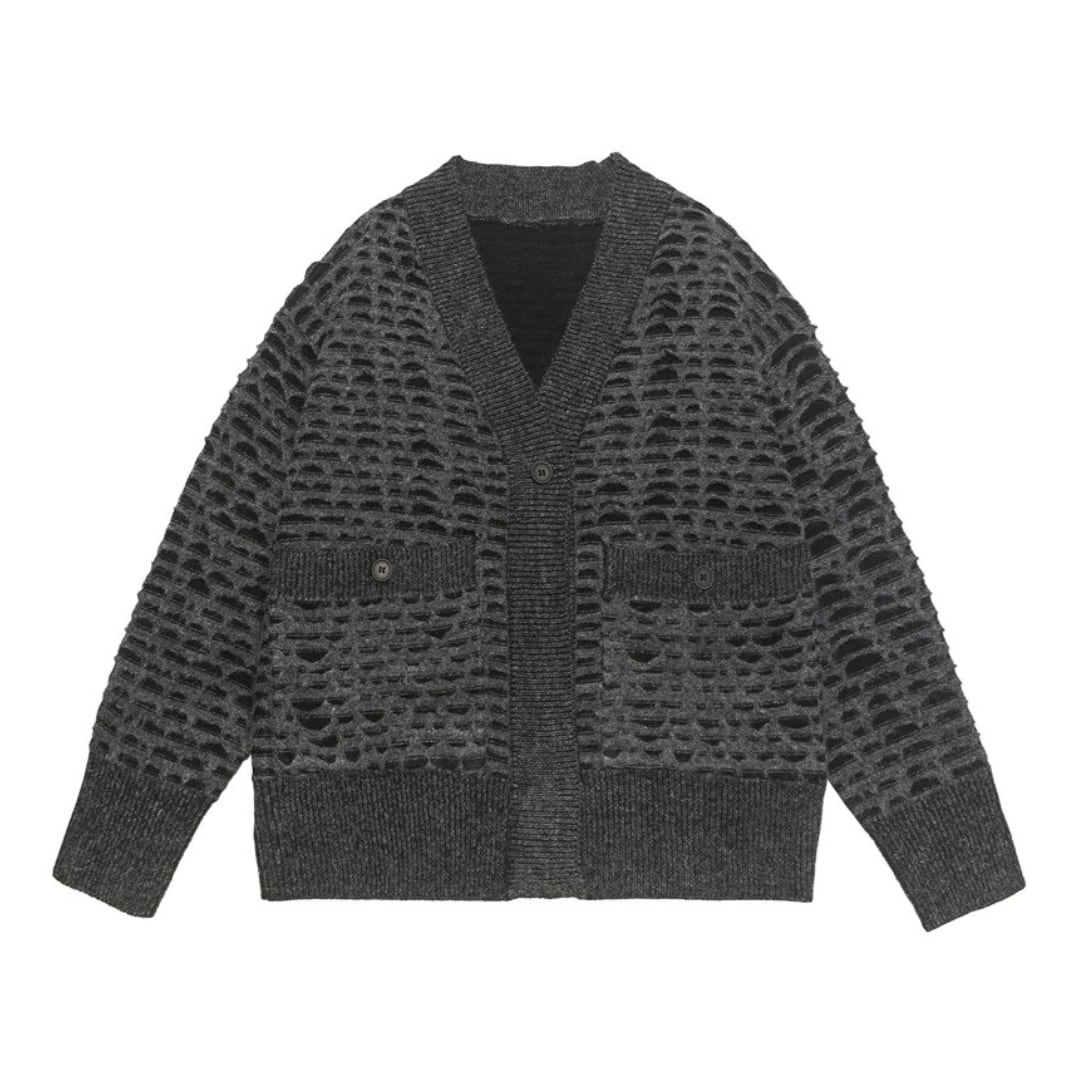 Jacquard knit cardigan C043