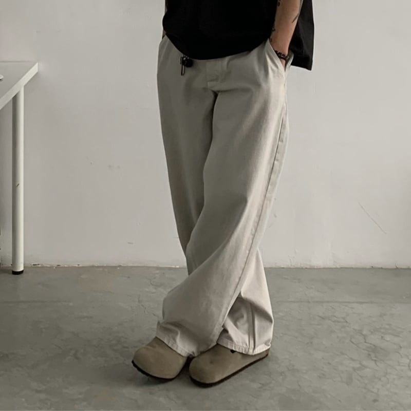 ウォッシュド ストレートワイドパンツ B608