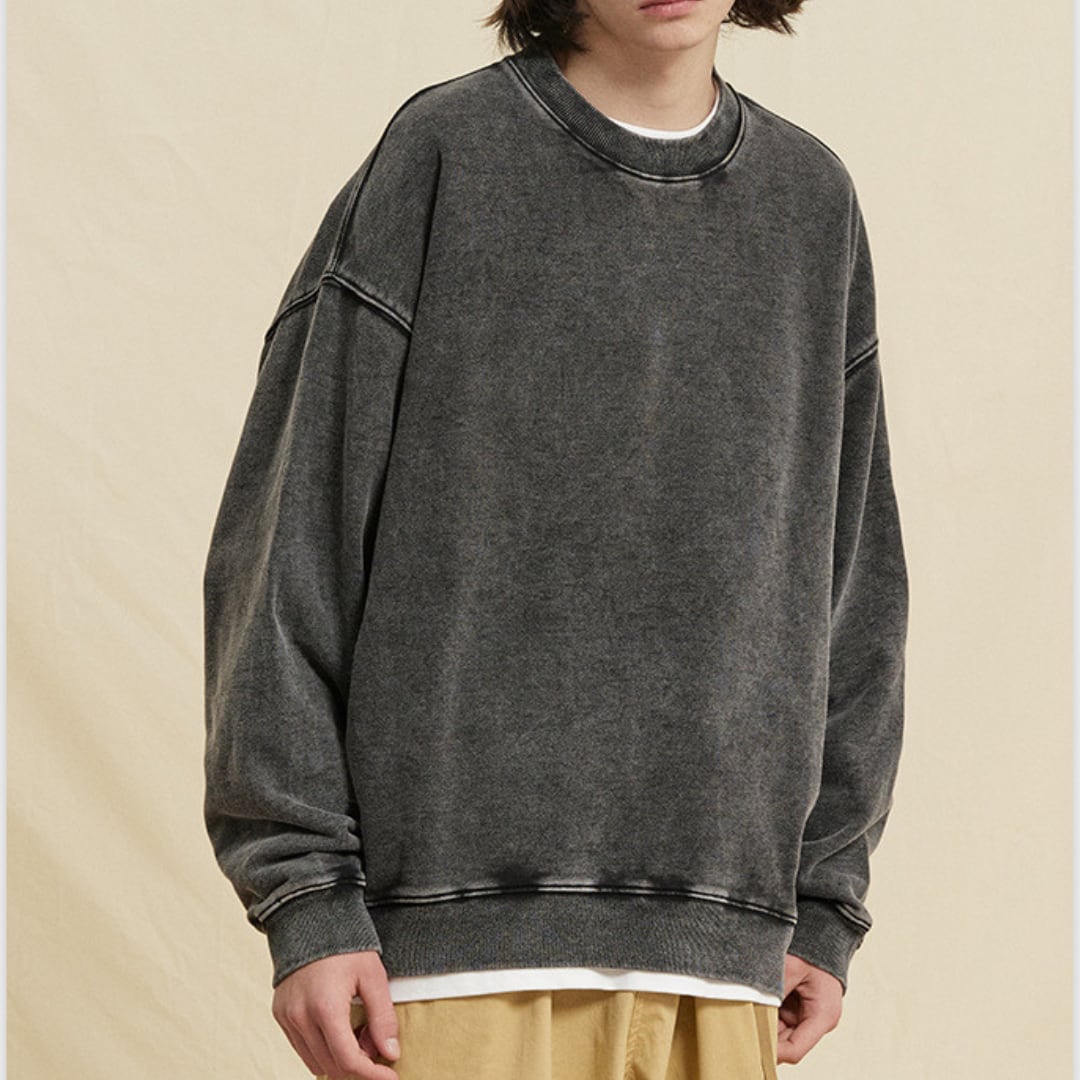Overdyed crew neck sweatshirt B546