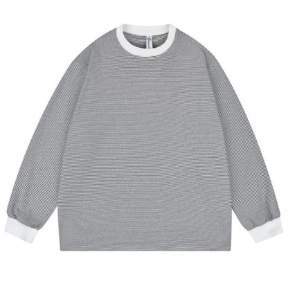 ミジンボーダー　クルーネック長袖Tシャツ　B956
