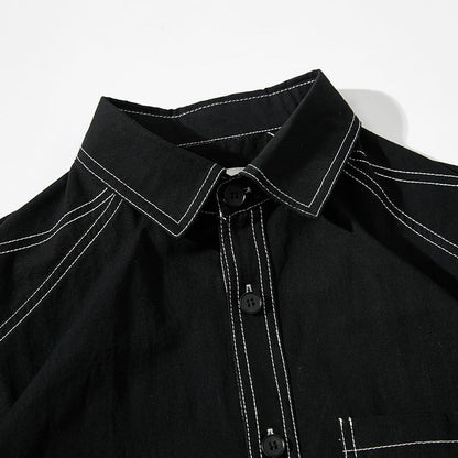 ステッチ デザイン 長袖シャツ　B048