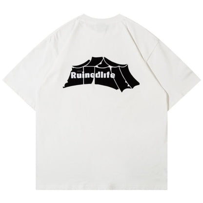【Ruinedlife】ニッチデザイン　バックプリントTシャツ　B424