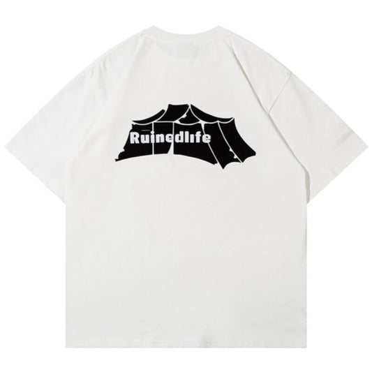 【Ruinedlife】ニッチデザイン　バックプリントTシャツ　B424