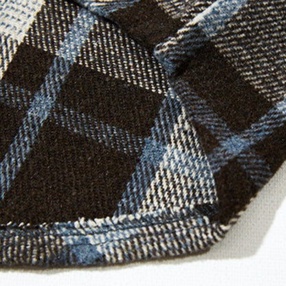 レトロチェック　長袖オーバーシャツ　B798