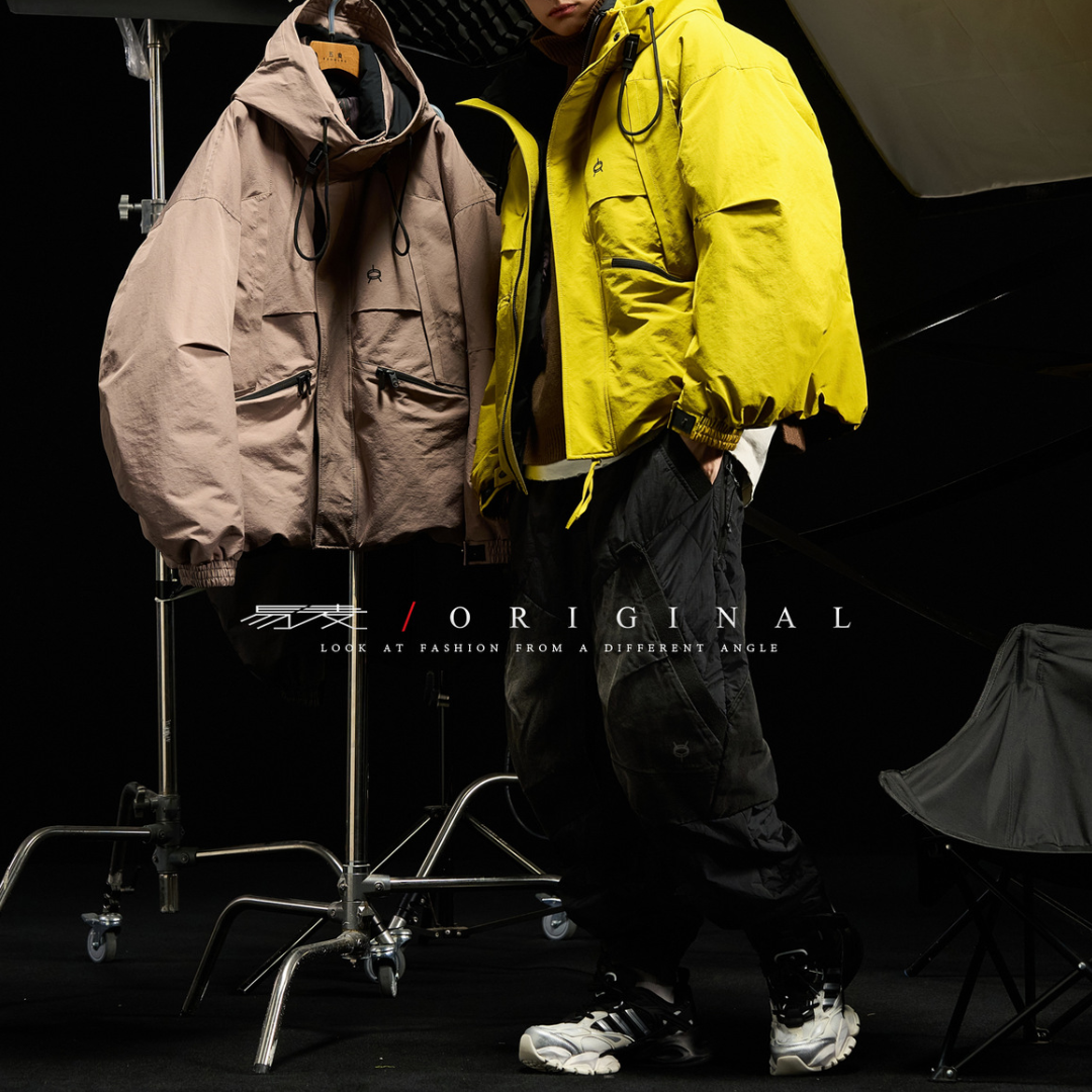 [YMORIGINAL] White Duck Down Zip Pocket Hooded Jacket N852