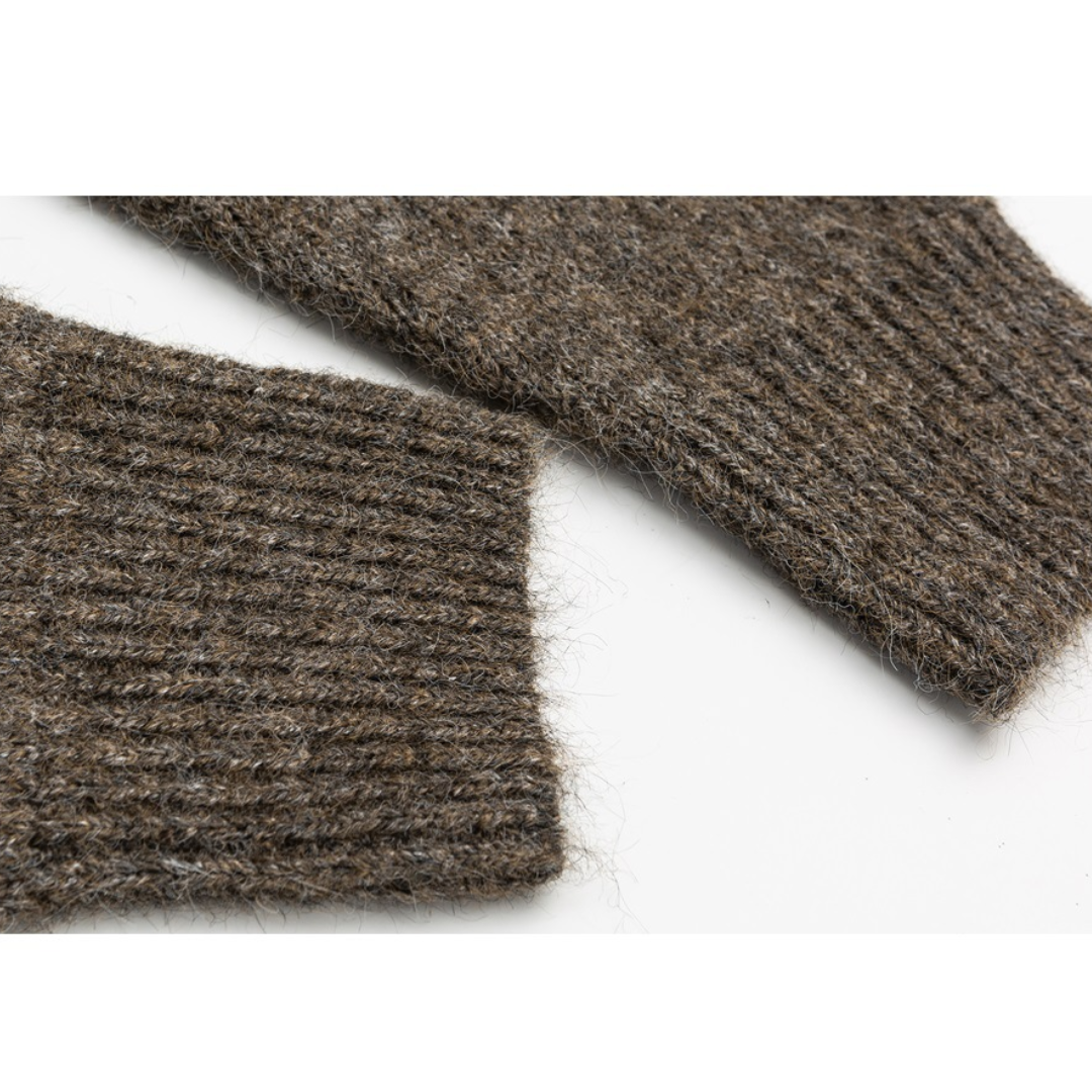 ウール混 シャギーニット フード カーディガン　N939