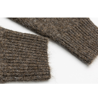 ウール混 シャギーニット フード カーディガン　N939