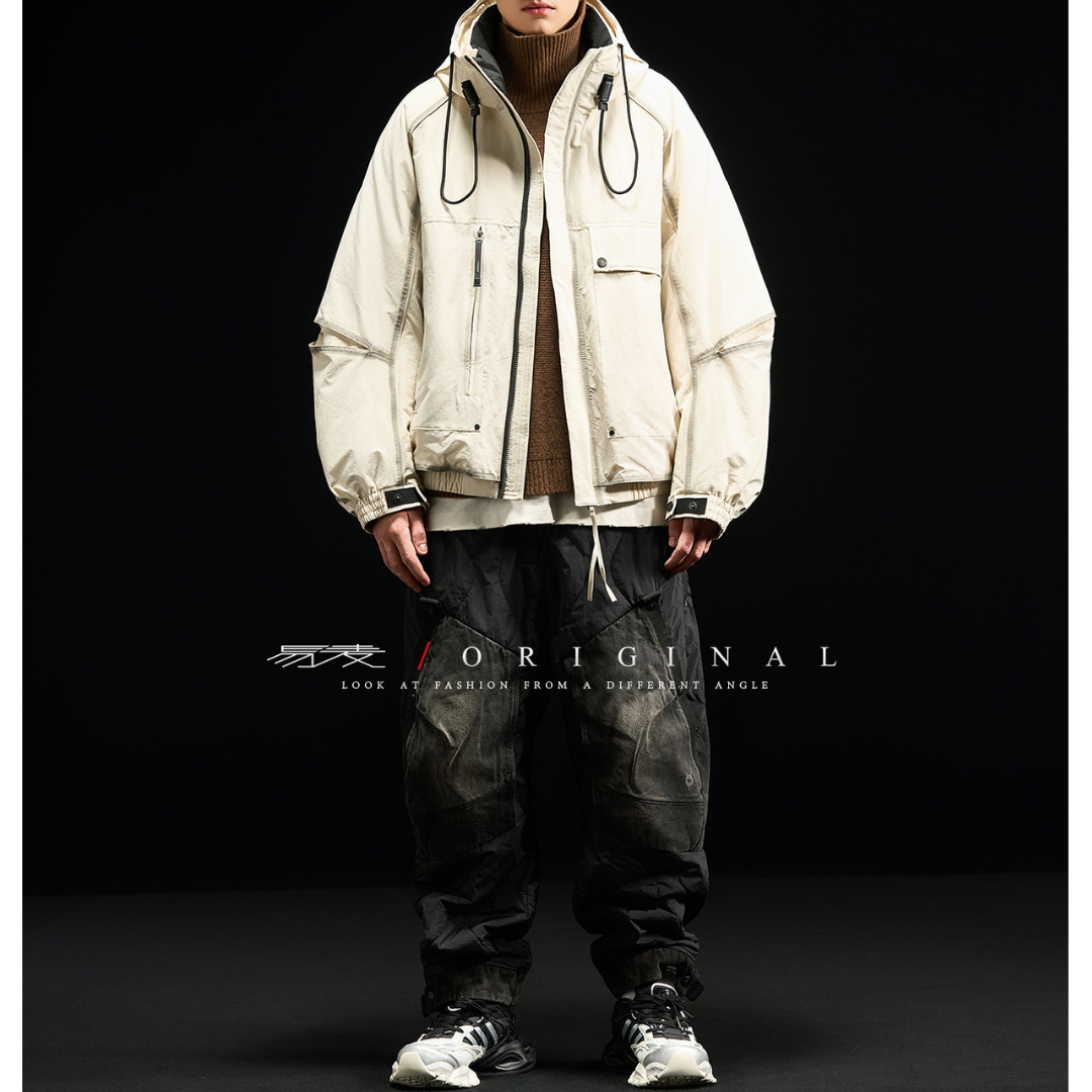 [YMORIGINAL] Arm slit, big pocket, short down jacket N858