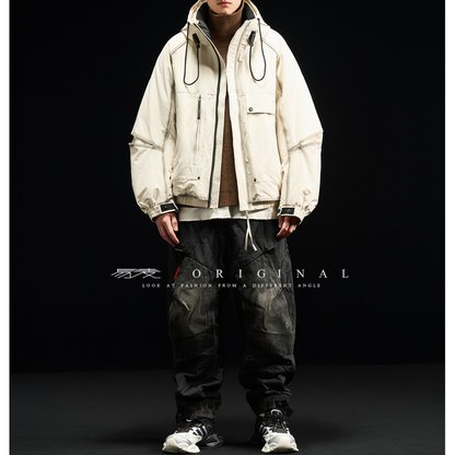 [YMORIGINAL] Arm slit, big pocket, short down jacket N858