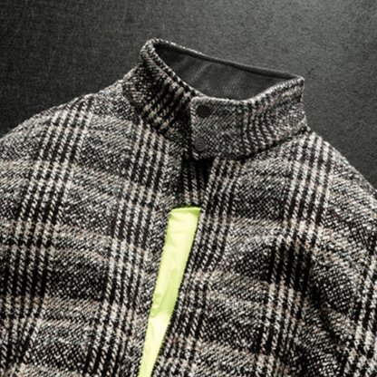 [YMORIGINAL] White Duck Down Tweed Check Jacket N848