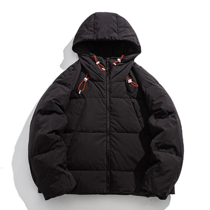 White Down Raglan Sleeve Hooded Jacket N1024