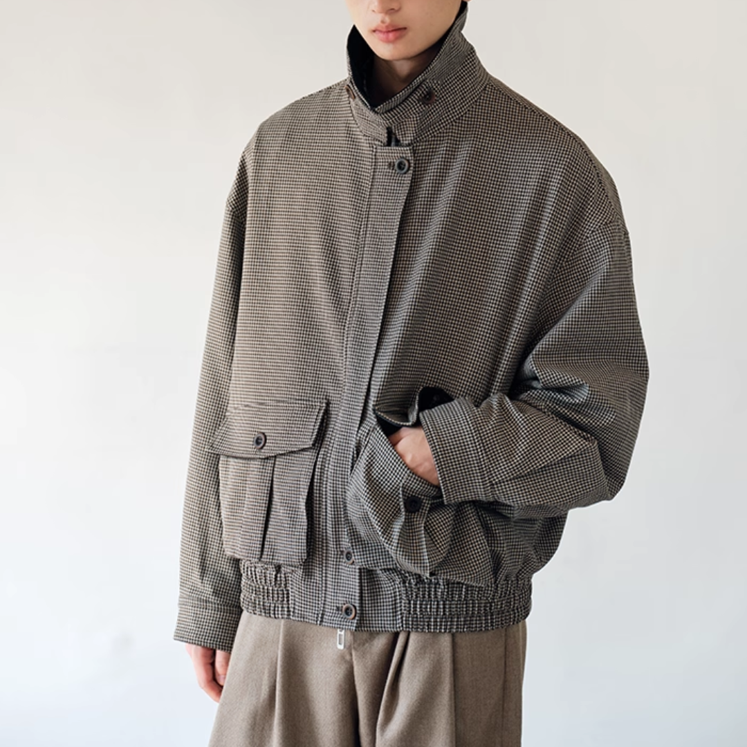 2WAY　ボックスプリーツポケット　チェックジャケット　N749