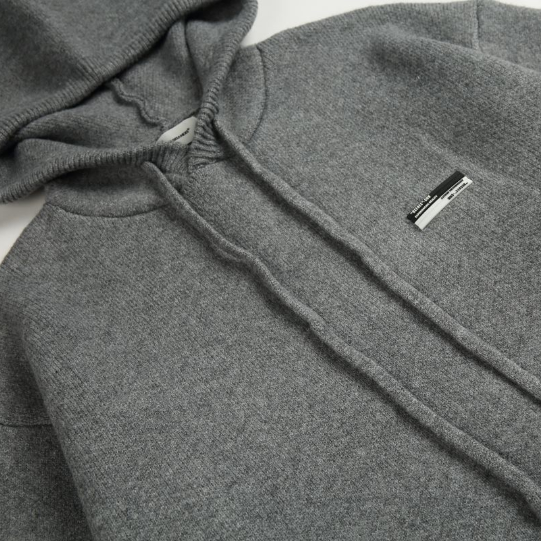 サイドスリット　プルオーバー　ニットパーカー　N874