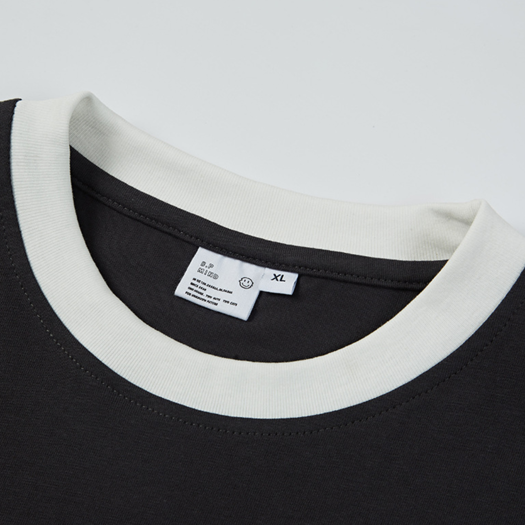ワンポイント刺繍　リンガーTシャツ　N572