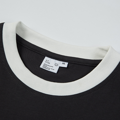 ワンポイント刺繍　リンガーTシャツ　N572