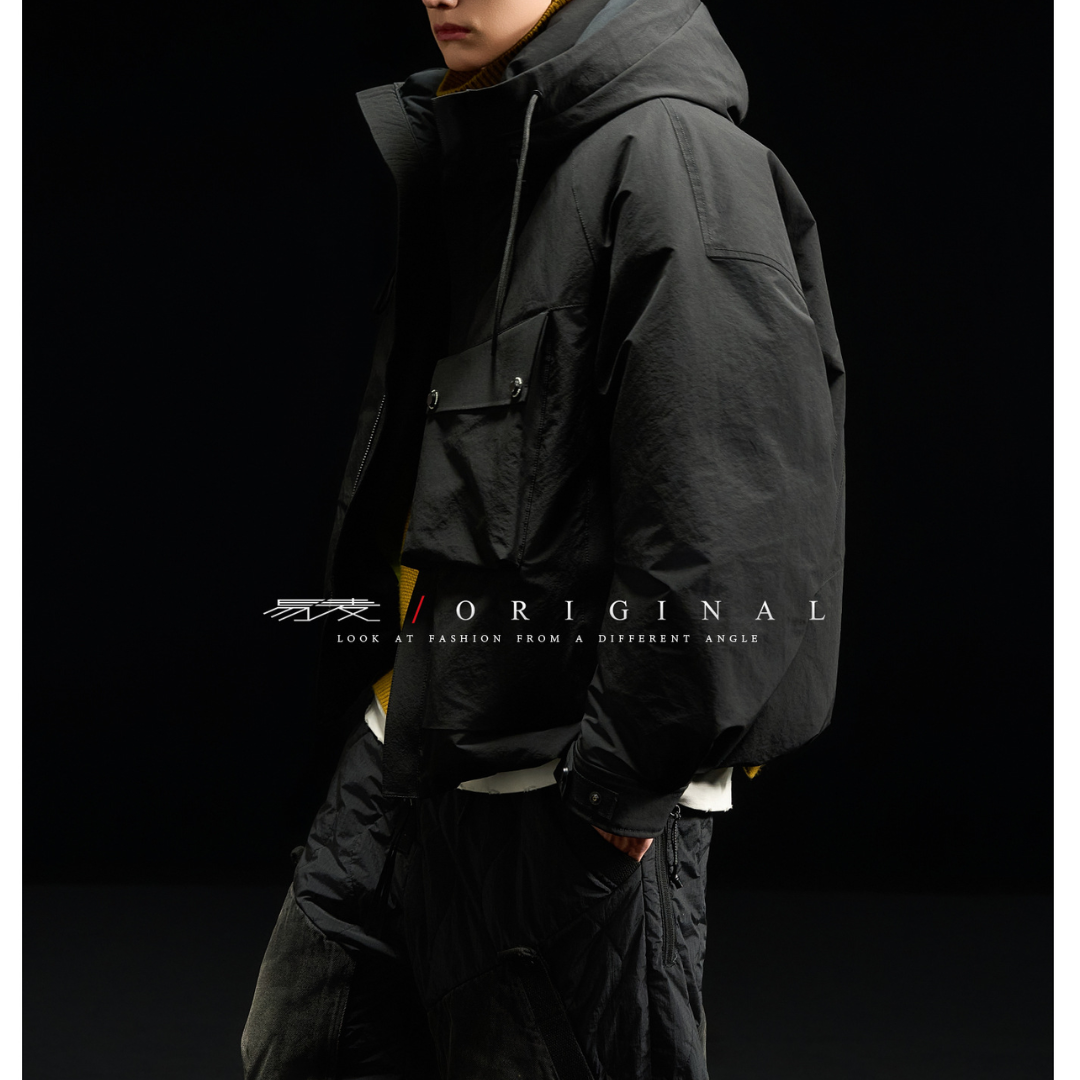 [YMORIGINAL] White Duck Down Big Pocket Hooded Jacket N849