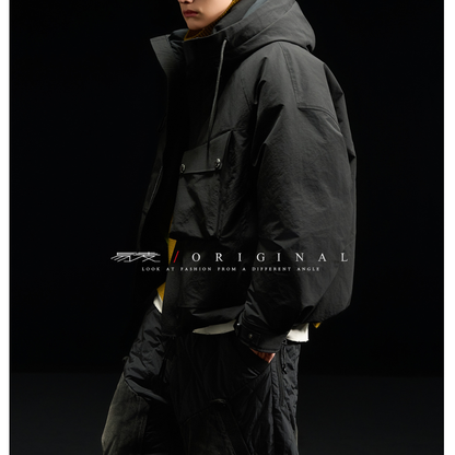 [YMORIGINAL] White Duck Down Big Pocket Hooded Jacket N849