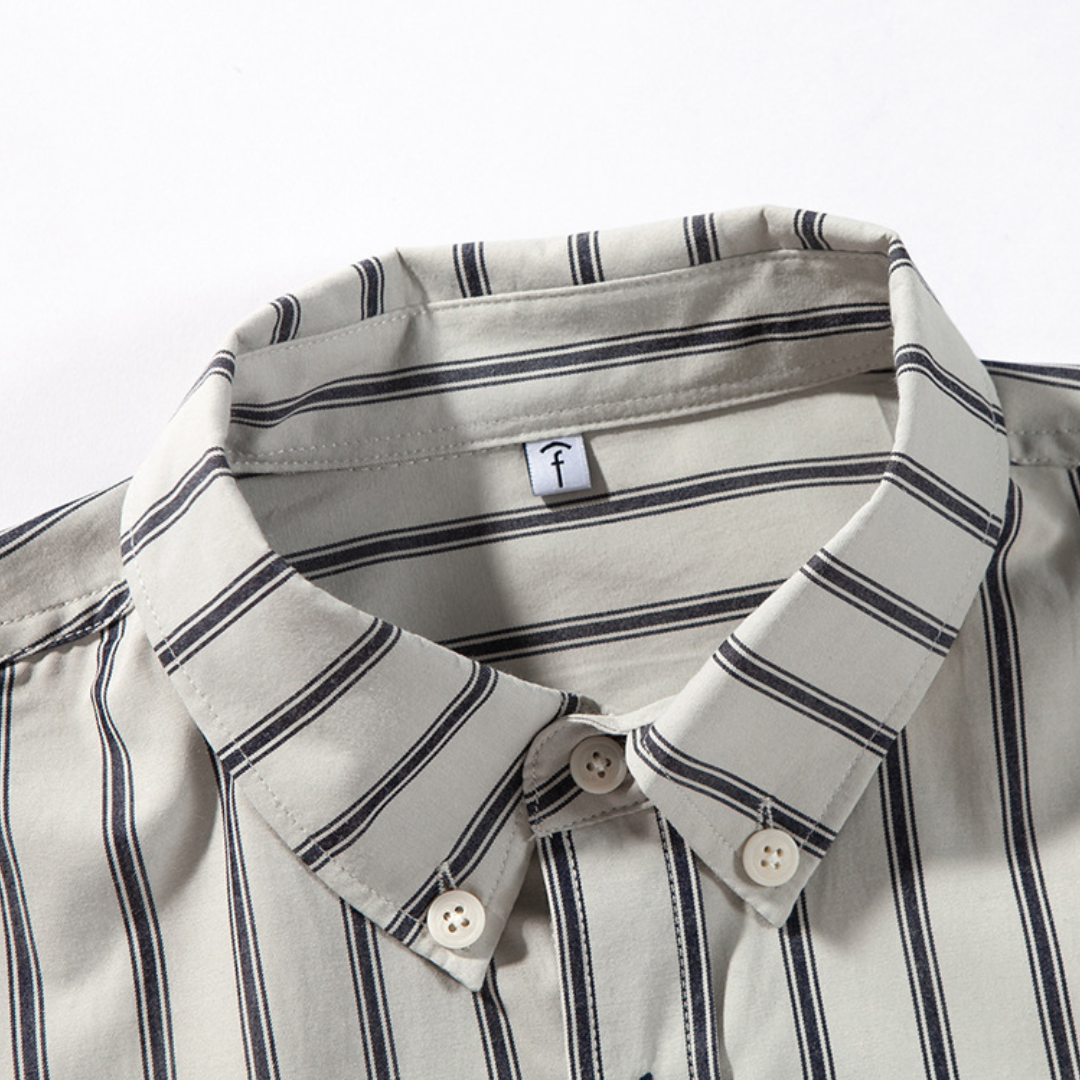 コットンポリ　ダブルストライプ　シャツ　N1277