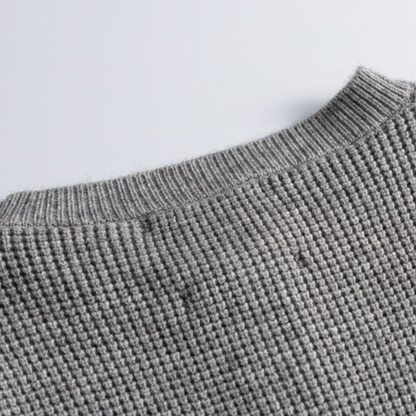 ワッフル　ヘンリーネック　ニット　N1017
